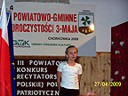 III Powiatowy Konkurs Recytatorski Polskiej Poezji Patriotycznej 2009 - Izabela Rachwa� - miejsce III